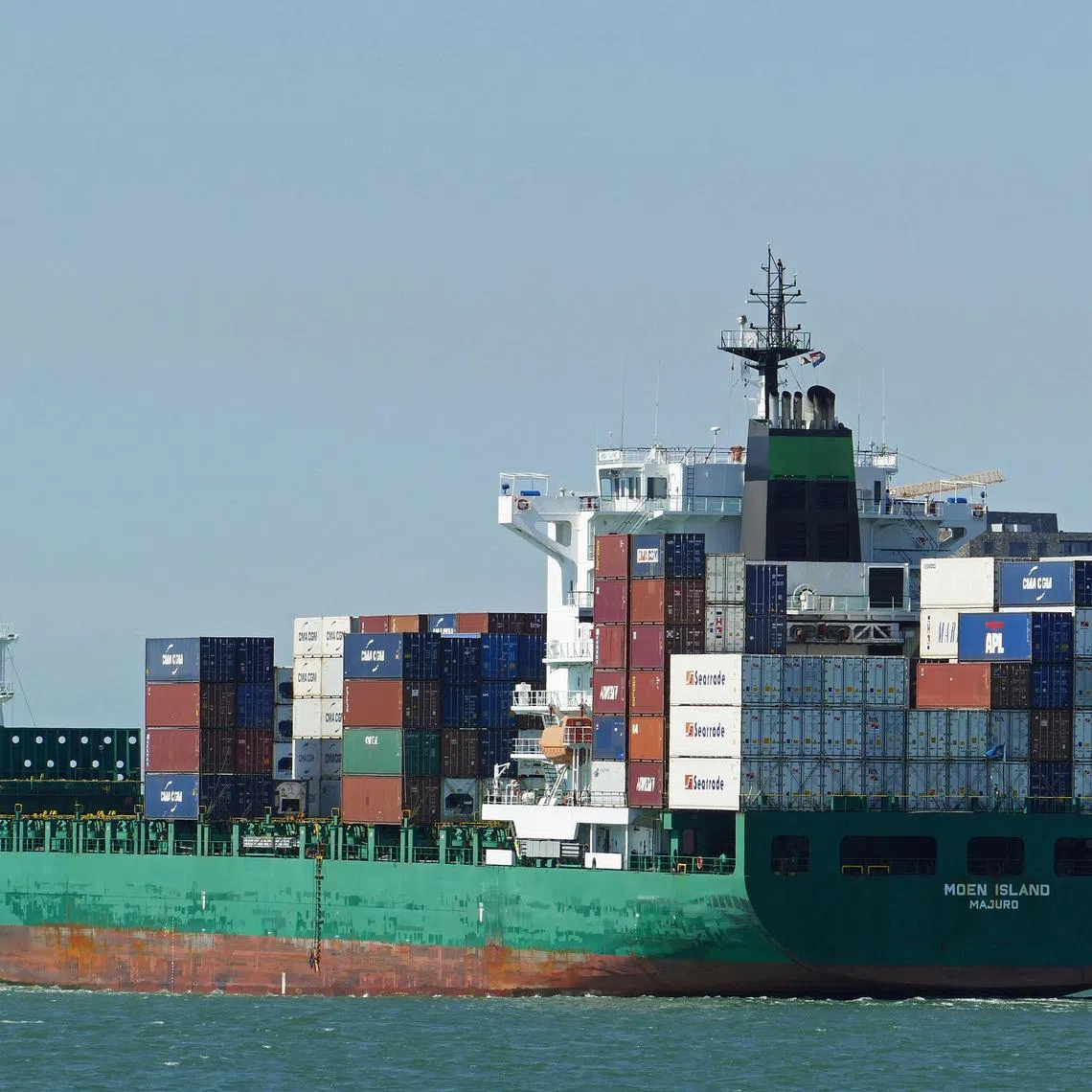 Moen Island, currently named CMA CGM San Antonio, pictured in 2018. CMA CGM said the vessel was the target of an attack while transiting the Strait of Hormuz on May 4.