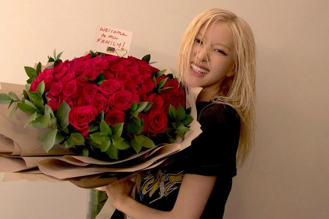 Atlantic Records shared on social media on Sept 27 two photos of Rose with a bouquet of roses, with the caption: “Welcome to the family, Rose.”