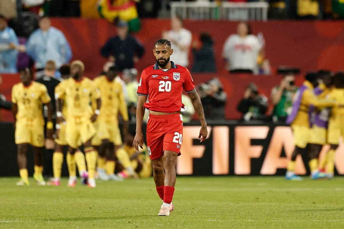 Soccer Football - FIFA World Cup 2026 - Group L - Ghana v Panama - Toronto Stadium, Toronto, Canada - June 17, 2026 Panama's Anibal Godoy looks dejected after Ghana's Caleb Yirenkyi scores their first goal REUTERS/Benoit Tessier