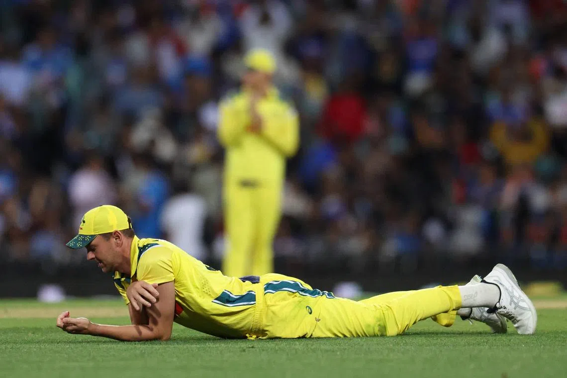 Cricket - One Day International - Australia v India - Sydney Cricket Ground, Sydney, Australia  - October 25, 2025 Australia's Josh Hazlewood reacts REUTERS/Hollie Adams