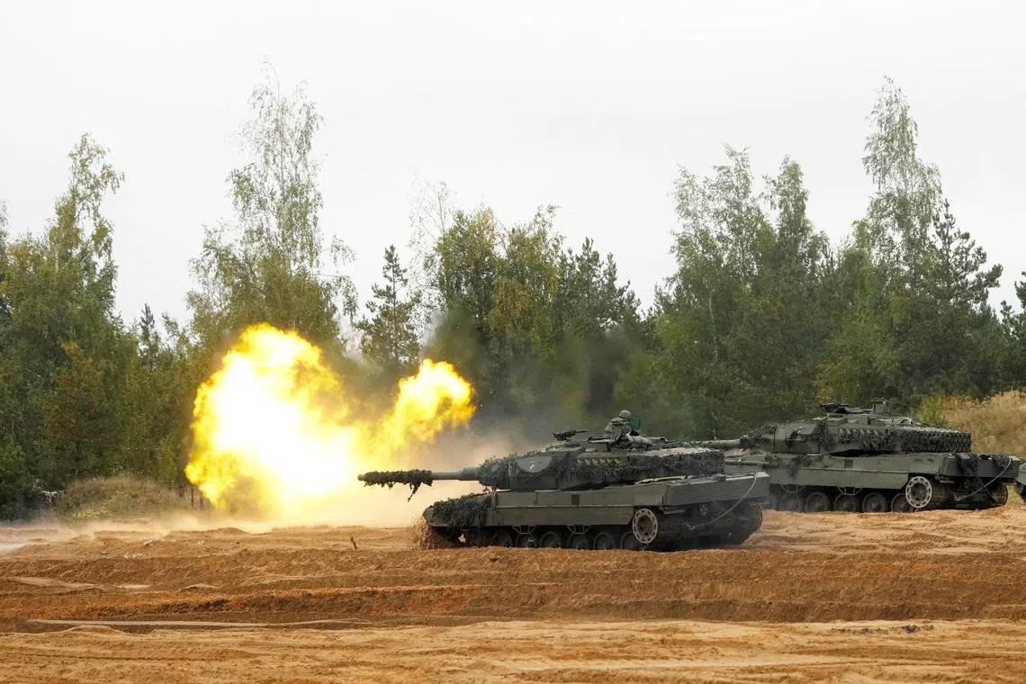 Kyiv has pleaded for the more advanced Western armaments, like the German-made Leopard 2 tank (above), to boost its fightback against Moscow.