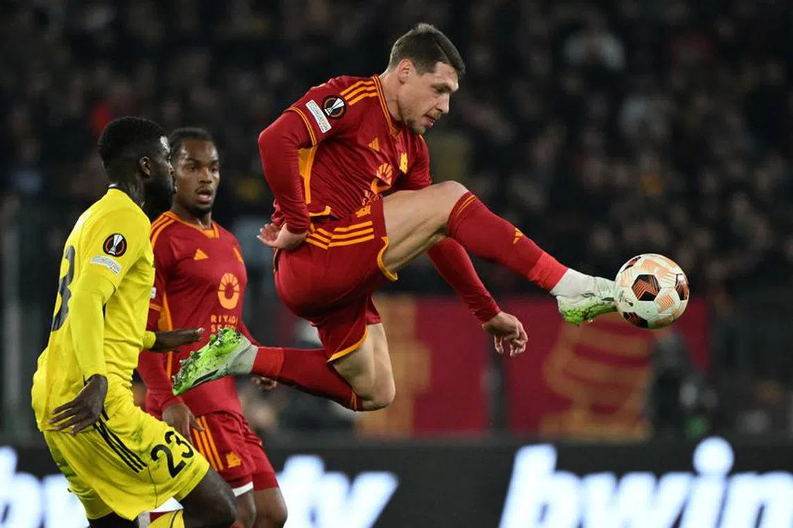 Soccer Football - Europa League - Group G - AS Roma v Sheriff Tiraspol - Stadio Olimpico, Rome, Italy - December 14, 2023 AS Roma's Andrea Belotti in action REUTERS/Alberto Lingria/File photo