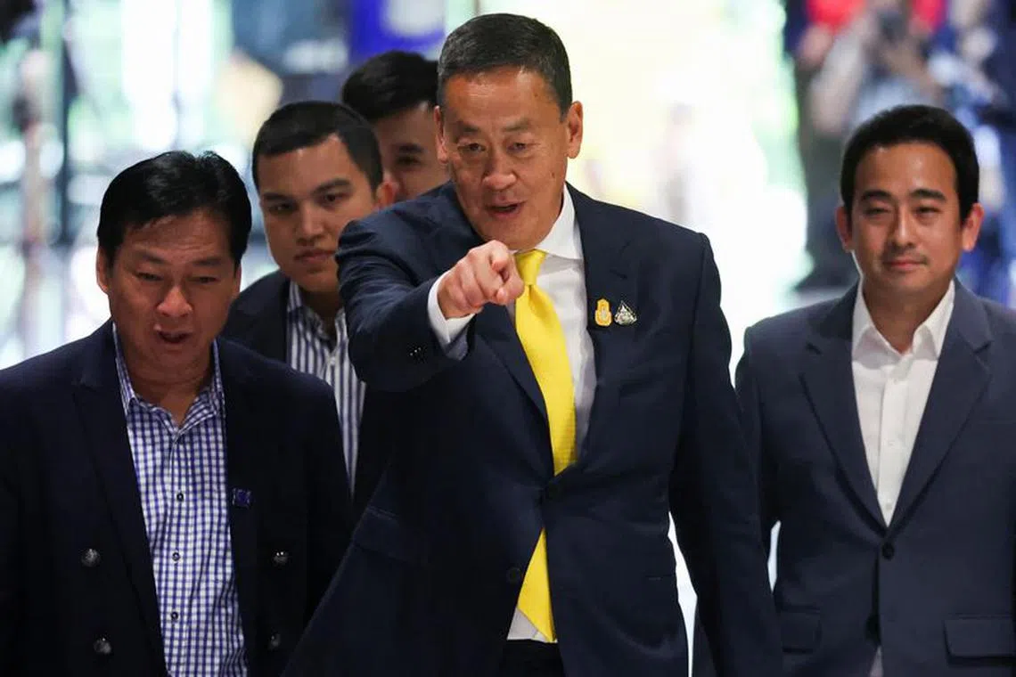 Thailand's new Prime Minister Srettha Thavisin walks at Pheu Thai Party headquarters in Bangkok, Thailand August 24, 2023. REUTERS/Athit Perawongmetha/File Photo