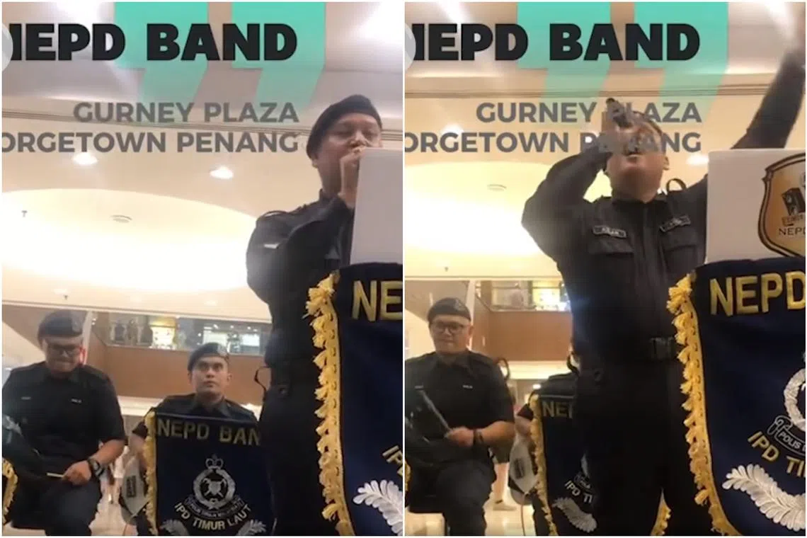 The all-Malay band, simply called NEPD (North East Police Department) Band, sang the song in flawless Cantonese at a shopping mall in the city.