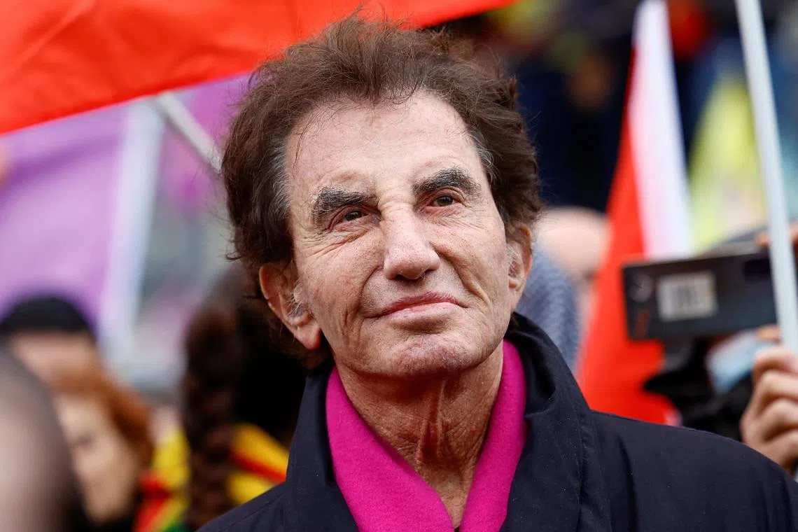 Former French Minister of Culture Jack Lang looks on, as members of the Kurdish community gather at the Place de la Republique square, following a shooting, in Paris, France December 24, 2022. REUTERS/Sarah Meyssonnier