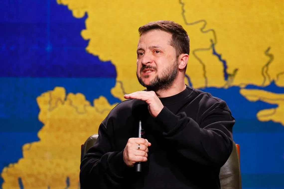 Ukraine's President Volodymyr Zelenskiy holds a press conference, amid Russia's attack on Ukraine, in Kyiv, Ukraine, December 19, 2023. REUTERS/Alina Smutko