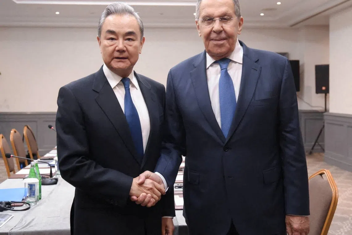 Russia’s Foreign Minister Sergei Lavrov and China’s Foreign Minister Wang Yi met on the sidelines of the Summit of the Conference on Interaction and Confidence-Building Measures in Asia in Azerbaijan on Oct 14.