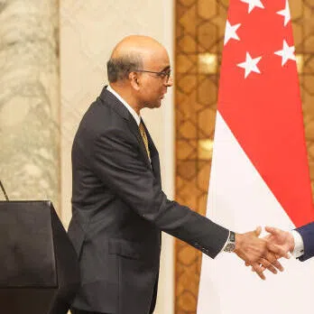 CMG20250920-ChanBK(OA)/陈斌勤/胡洁梅/ Joint Press Conference - President Tharman Shanmugaratnam & President Al Sisi. (Al Ittihadiya Palace, Arab Republic of Egypt).