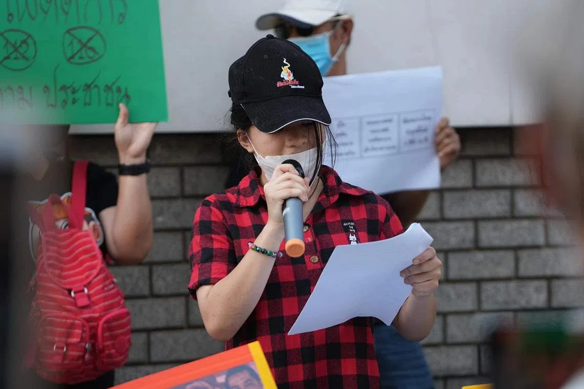 Thanalop “Yok” Phalanchai was arrested on March 28 for criticising the Thai monarchy during a rally in front of Bangkok city hall in October 2022.