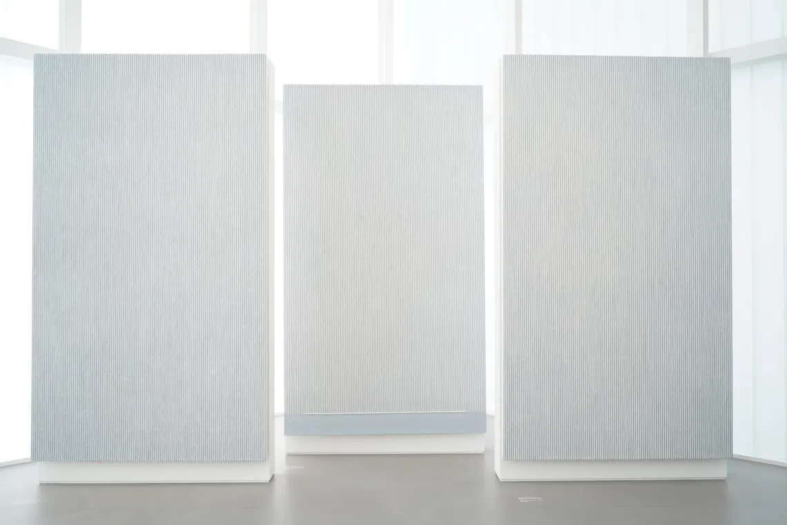 The three white canvases in the loft are best seen in the day.