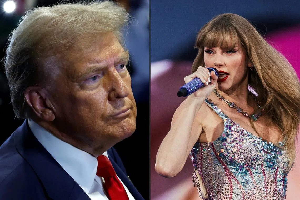In August, Trump shared doctored images showing Swift threw her support behind his campaign, apparently seeking to tap into the pop singer’s mega star power to sway voters.