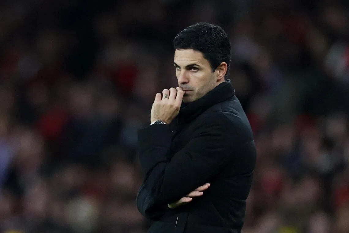 Arsenal manager Mikel Arteta (above) will have to do without defensive linchpin Gabriel Magalhaes, who is out for a few weeks.