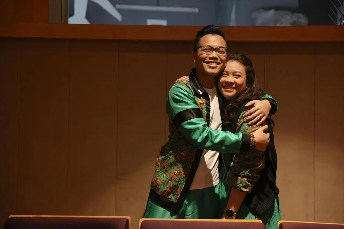 ajndp08 ST20230708_202379725448 Ong Wee Jin / Andrew Wong / 

Mr Haramain Osman, 37 and wife Ms Judah Lyne, 35, first time performing at the NDP.

NDP media feature. Photographed on July 8, 2023.