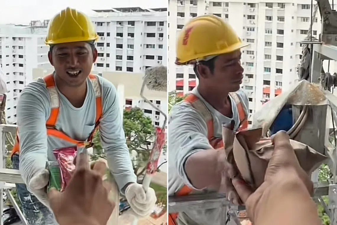 A video of  TikTok user Faisal Marican handing nasi lemak to migrant workers outside his window went viral online.