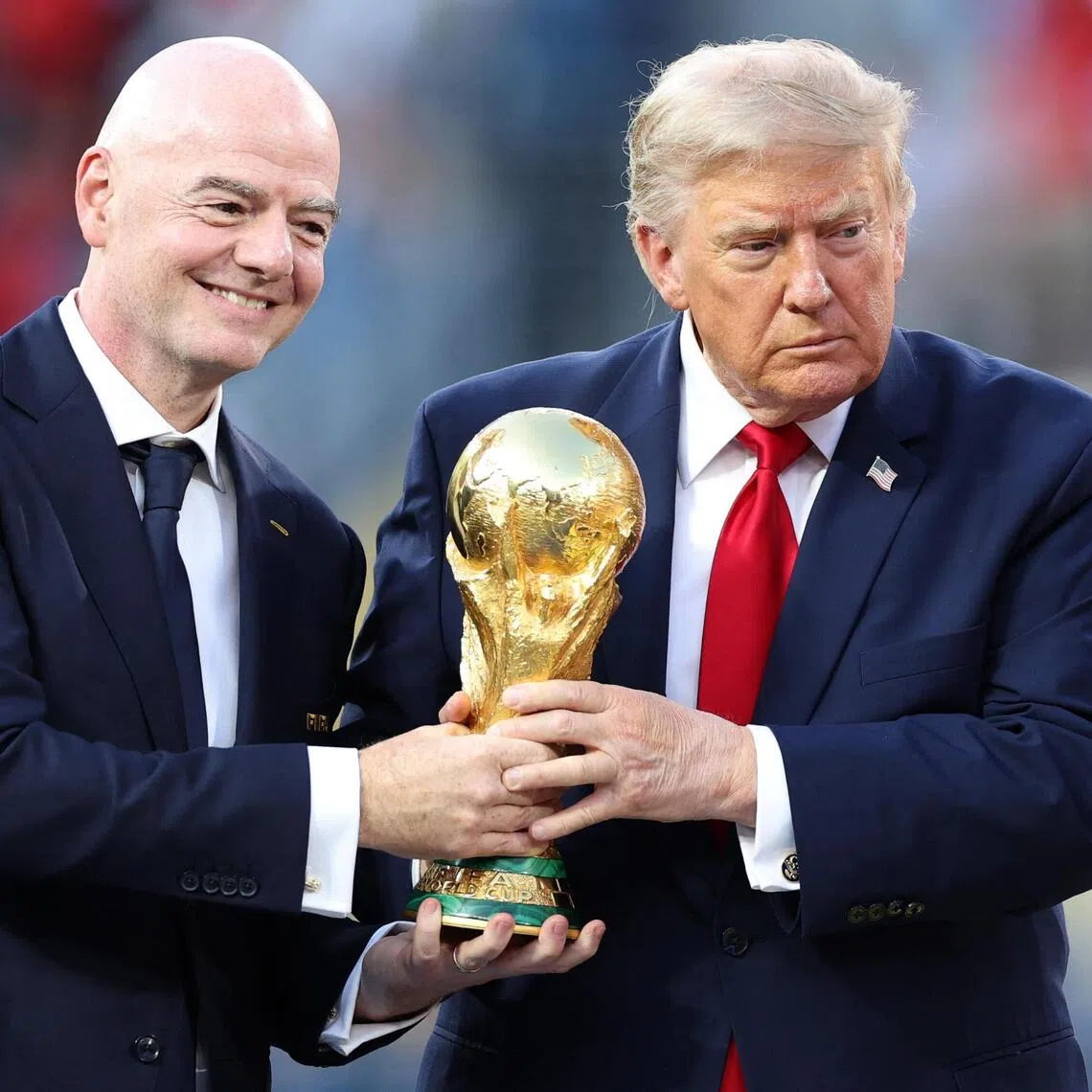 Fifa president Gianni Infantino (left) and US President Donald Trump at the World Cup final on July 19.