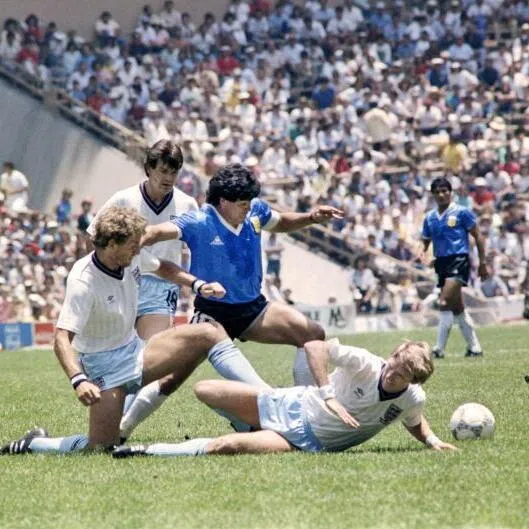 The World Cup offers mesmerising moments such as Argentinian midfielder Diego Maradona (centre) dribbling past three English defenders during the 1986 match in Mexico City.