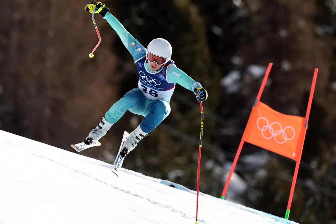 Milano Cortina 2026 Olympics - Alpine Skiing - Men's Downhill - Stelvio Ski Centre, Bormio, Italy - February 07, 2026. Cormac Comerford of Ireland in action during the Men's Downhill REUTERS/Christian Hartmann