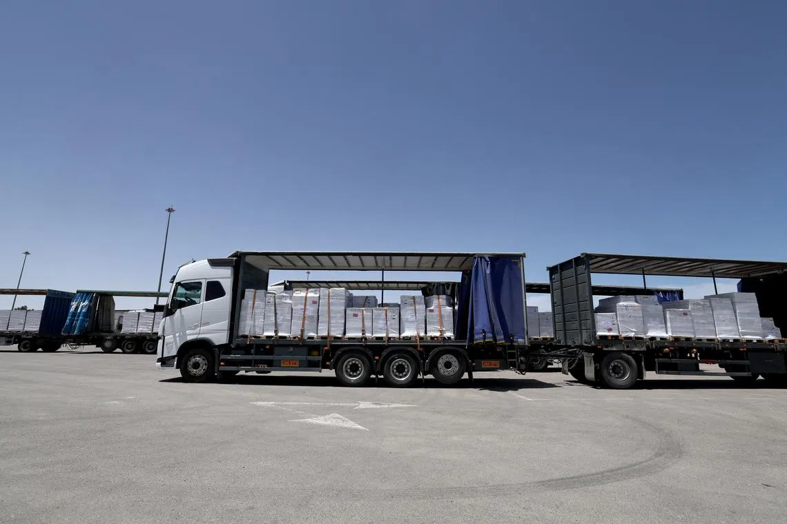After an 11-week Israeli blockade, Israel cleared nine trucks of aid on May 19 to enter Gaza through the Kerem Shalom crossing.