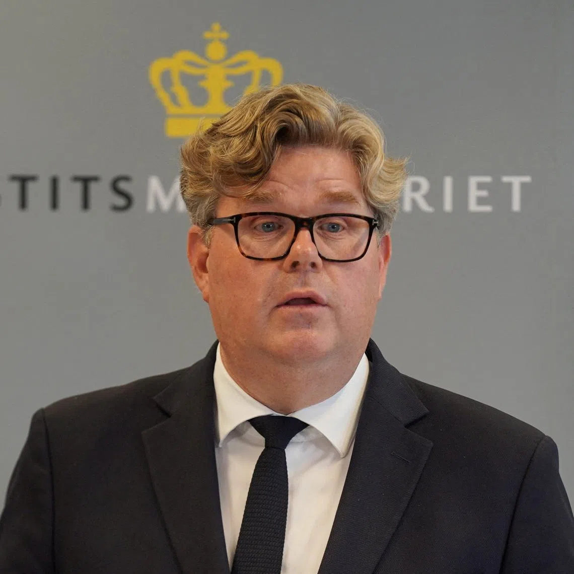 Swedish Justice Minister Gunnar Strommer speaks during a press conference in Copenhagen, Denmark, August 21, 2024. REUTERS/Tom Little