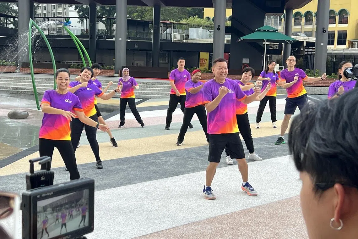 Volunteers from Sport Singapore's Team Nila will support the GetActive! Singapore Workout 2023: Dance of the Nation in the community. Volunteers help lead community groups in the dance fitness routine which is set to the NDP theme song.  