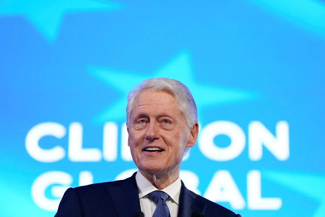 Former U.S. President Bill Clinton speak speaks during the Clinton Global Initiative event, in New York, U.S., September 23, 2024. REUTERS/Elizabeth Frantz/File photo