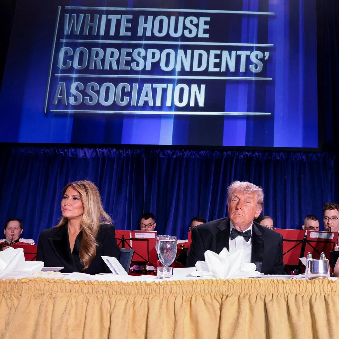 US President Donald Trump and first lady Melania Trump attended the annual White House Correspondents' Association dinner in Washington, D.C.. on April 25.