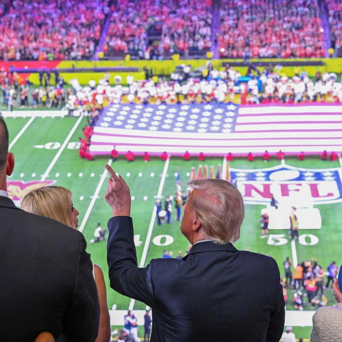 US President Donald Trump and daughter Ivanka Trump (left) attending 2025's Super Bowl in New Orleans, Louisiana.
