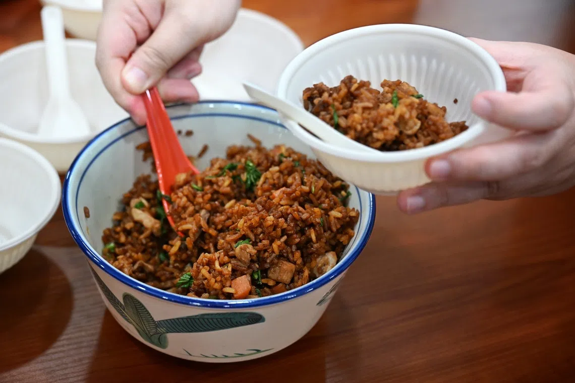 Fried rice cooked during the healthy cooking demonstration.