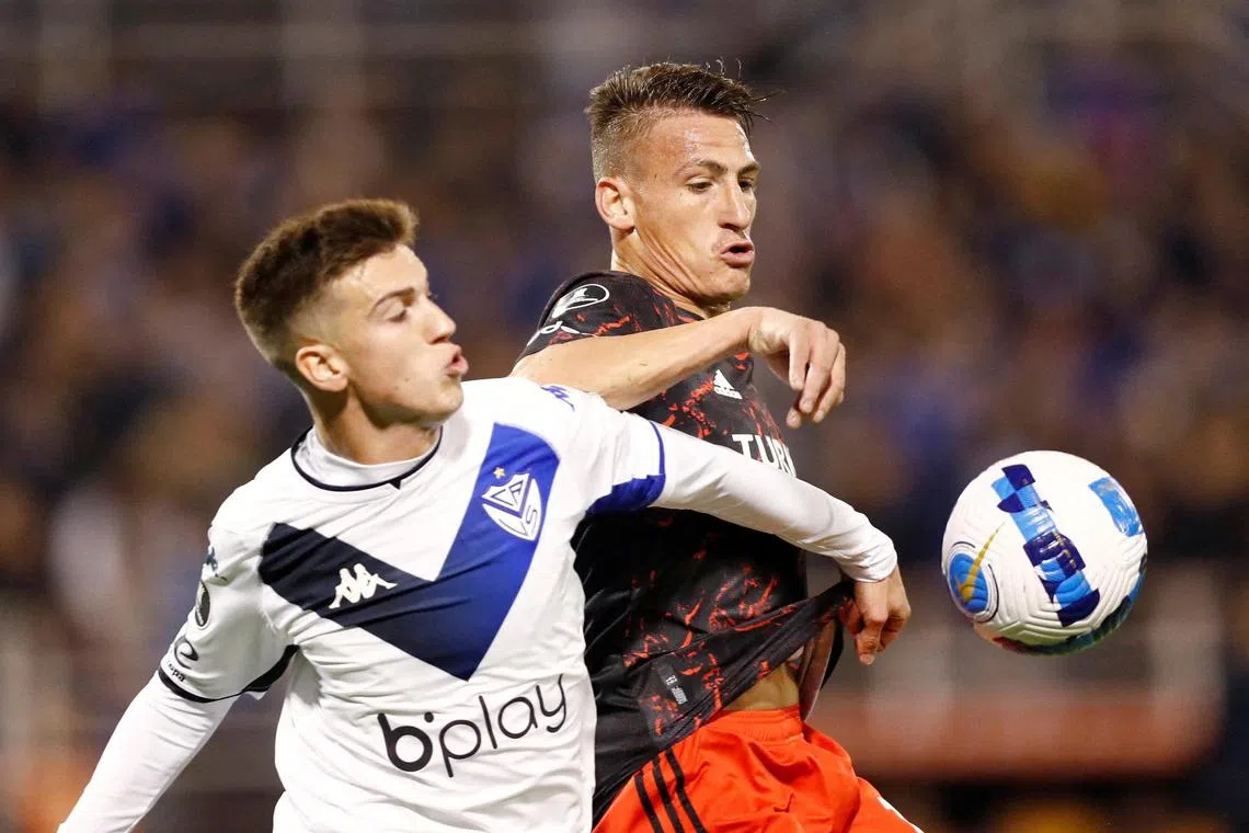 Argentine midfielder Maximo Perrone (left) has been signed on a contract with City until 2028.
