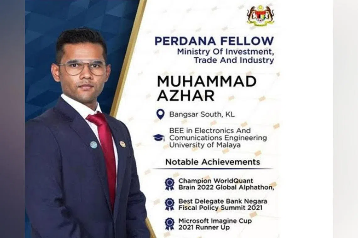 Mr Azhar Ali fooled the chief security office of the Malaysian government to win a place in its premier youth fellowship programme.