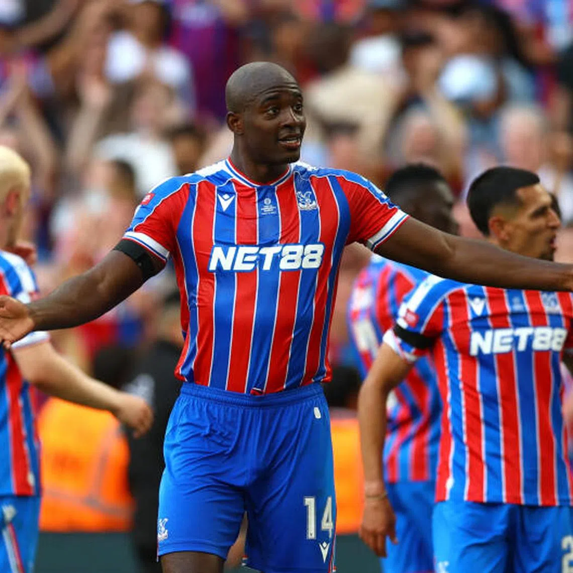 Crystal Palace's Jean-Philippe Mateta reacts during their Community Shield match against Liverpool on Aug 10.