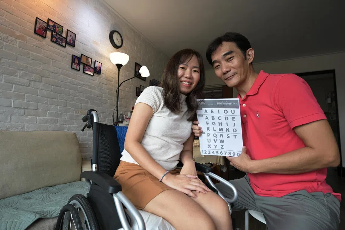 Mr Kannon Kwan became his wife Linda's caregiver when she was stricken by the sudden onset of Guillain-Barre Syndrome in 2023.  He is one of the winners of the first NUHS Caregiver Award 2024. ST PHOTO: NG SOR LUAN