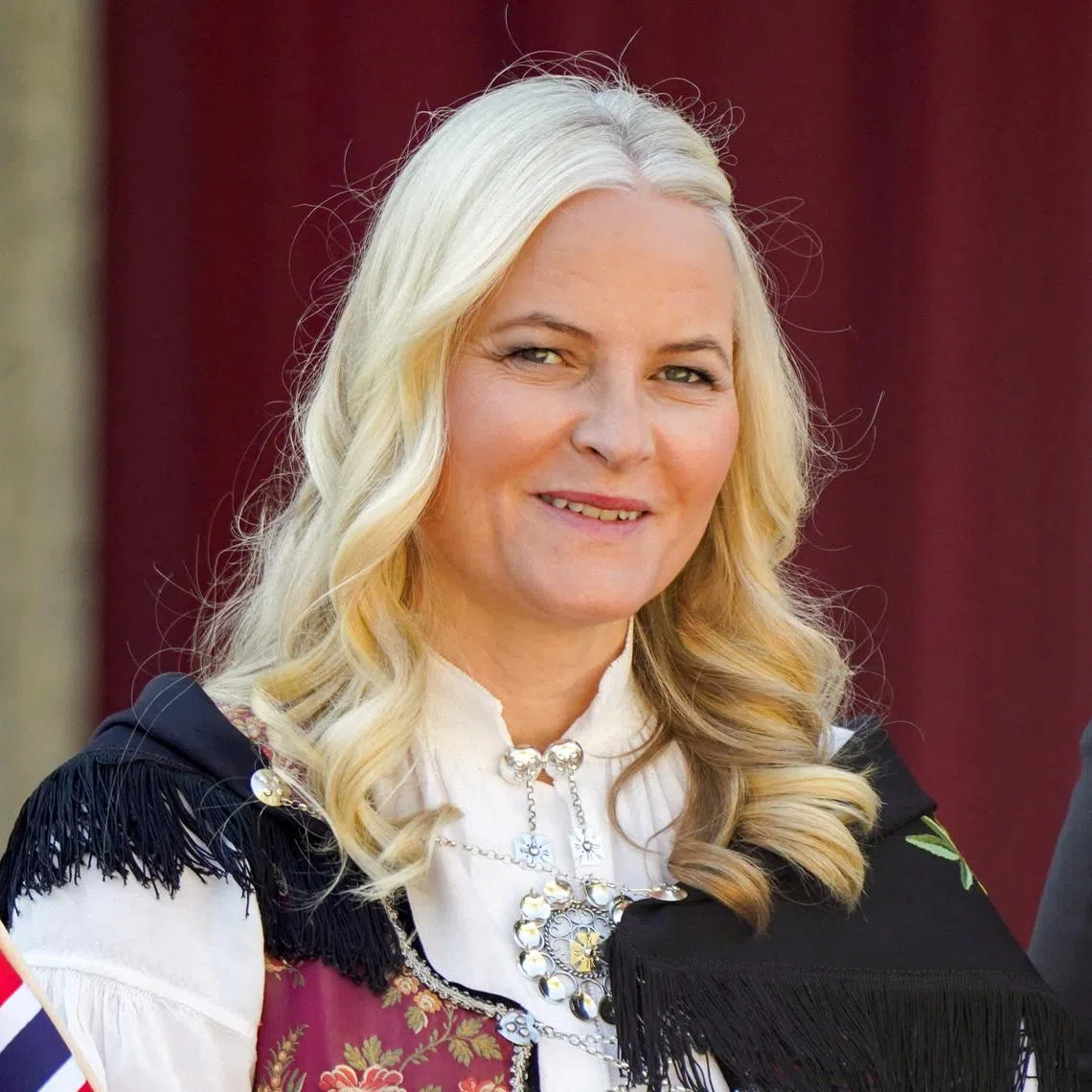 The Crown Princess of Norway, Mette-Marit looks on during the celebrations of the Norwegian Constitution Day at Skaugum, Norway, May 17, 2023. NTB/Lise Aserud/via REUTERS