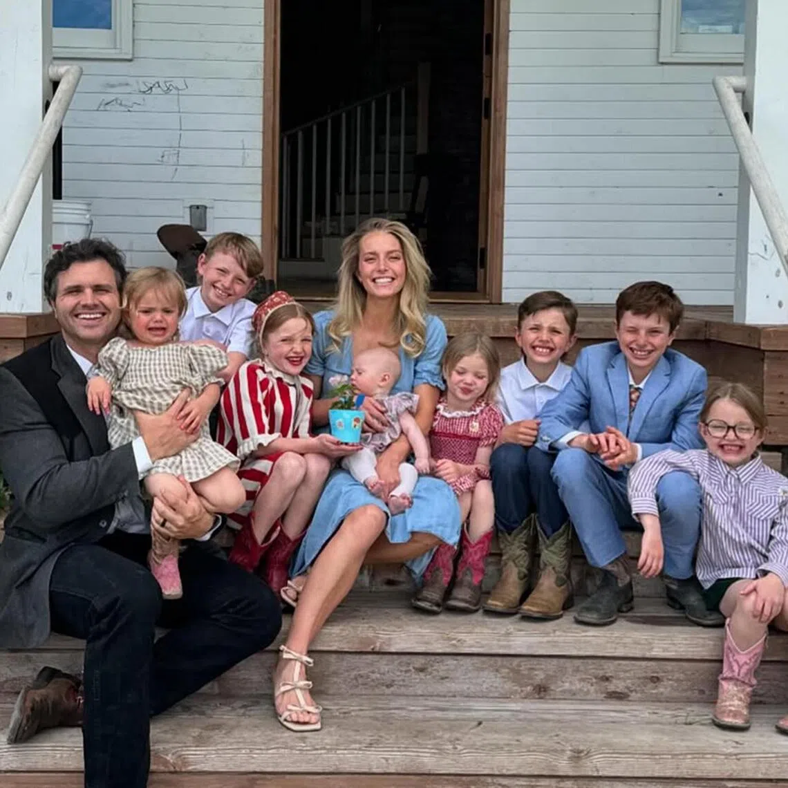 Hannah Neeleman with husband and kids on Mother's Day.