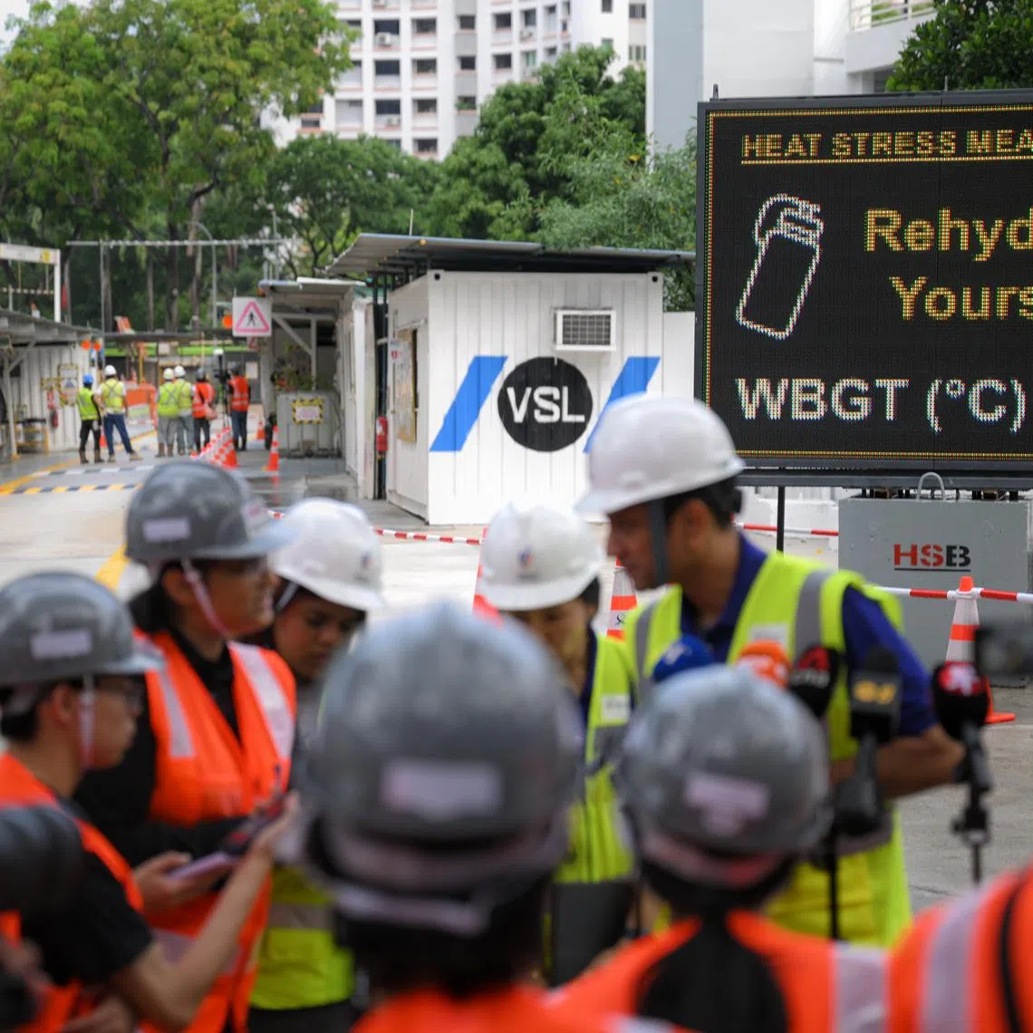 If the WBGT is forecast to reach a high of 33 deg C at 2pm, supervisors will remind their workers in advance to hydrate frequently.