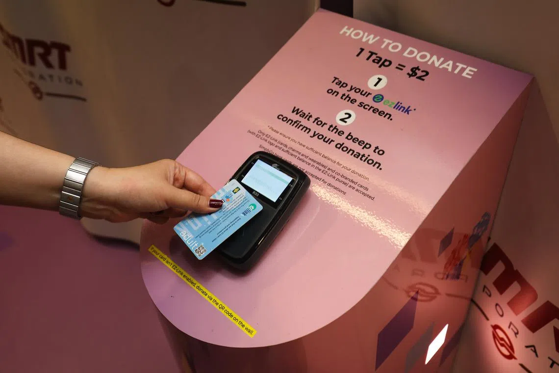 The donation stands are located at eight MRT stations and two bus interchanges.