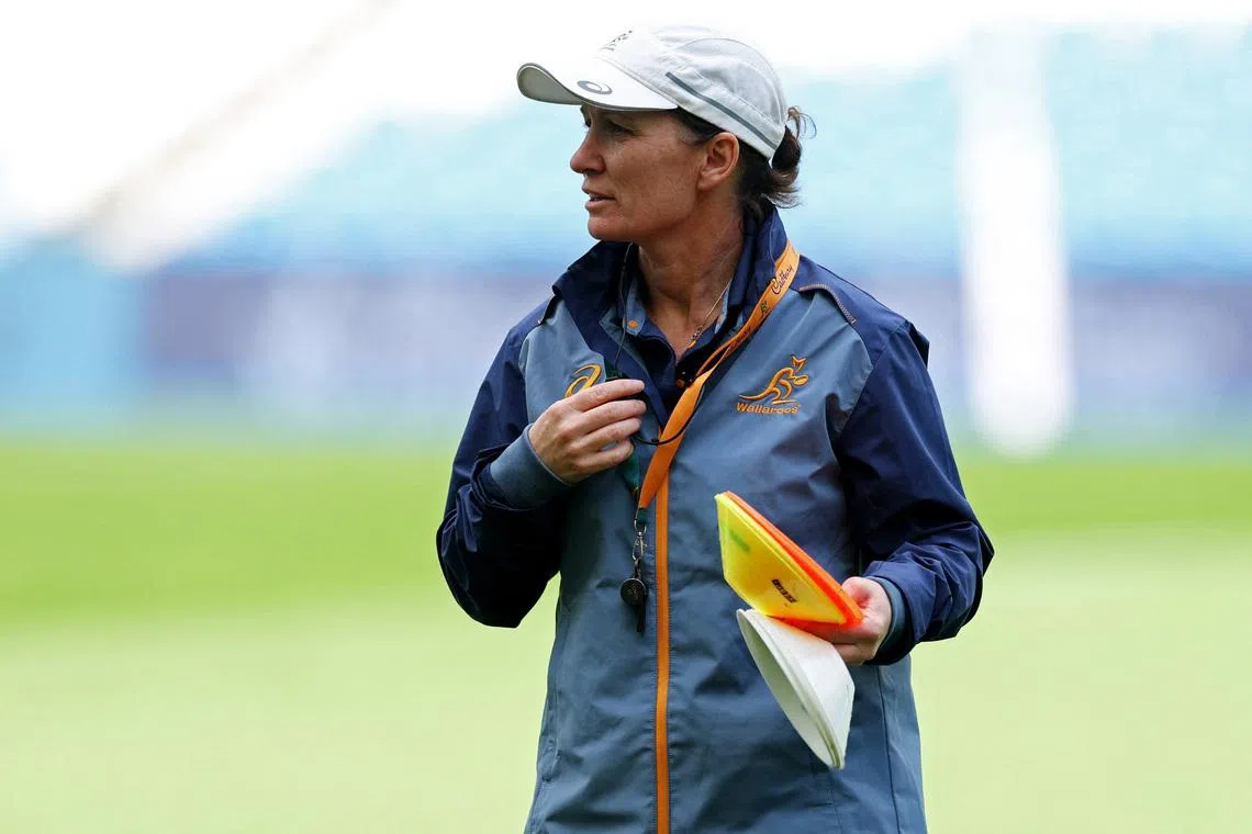 Rugby Union - Women's World Cup 2025 - Australia Training - The American Express Community Stadium, Brighton, Britain - September 5, 2025 Australia head coach Joanne Yapp during training Action Images via Reuters/Paul Childs