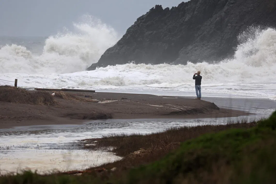 Forecasters have warned of yet another “atmospheric river” of dense, moist tropical air hitting California on Monday with rain and mountain snow.