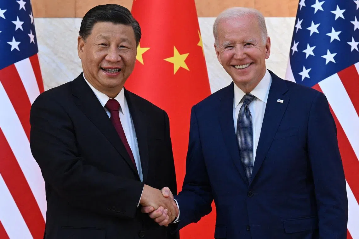 China’s leader Xi Jinping (left) and US President Joe Biden have had no contact since Nov 22 during the G-20 summit in Bali.