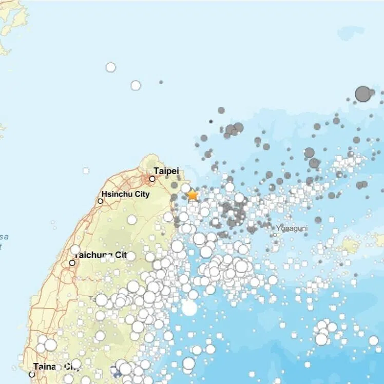 The quake hit at 8.39pm local time at a depth of 97km, off the small island of Yilan in north-eastern Taiwan, according to data from the US Geological Survey.