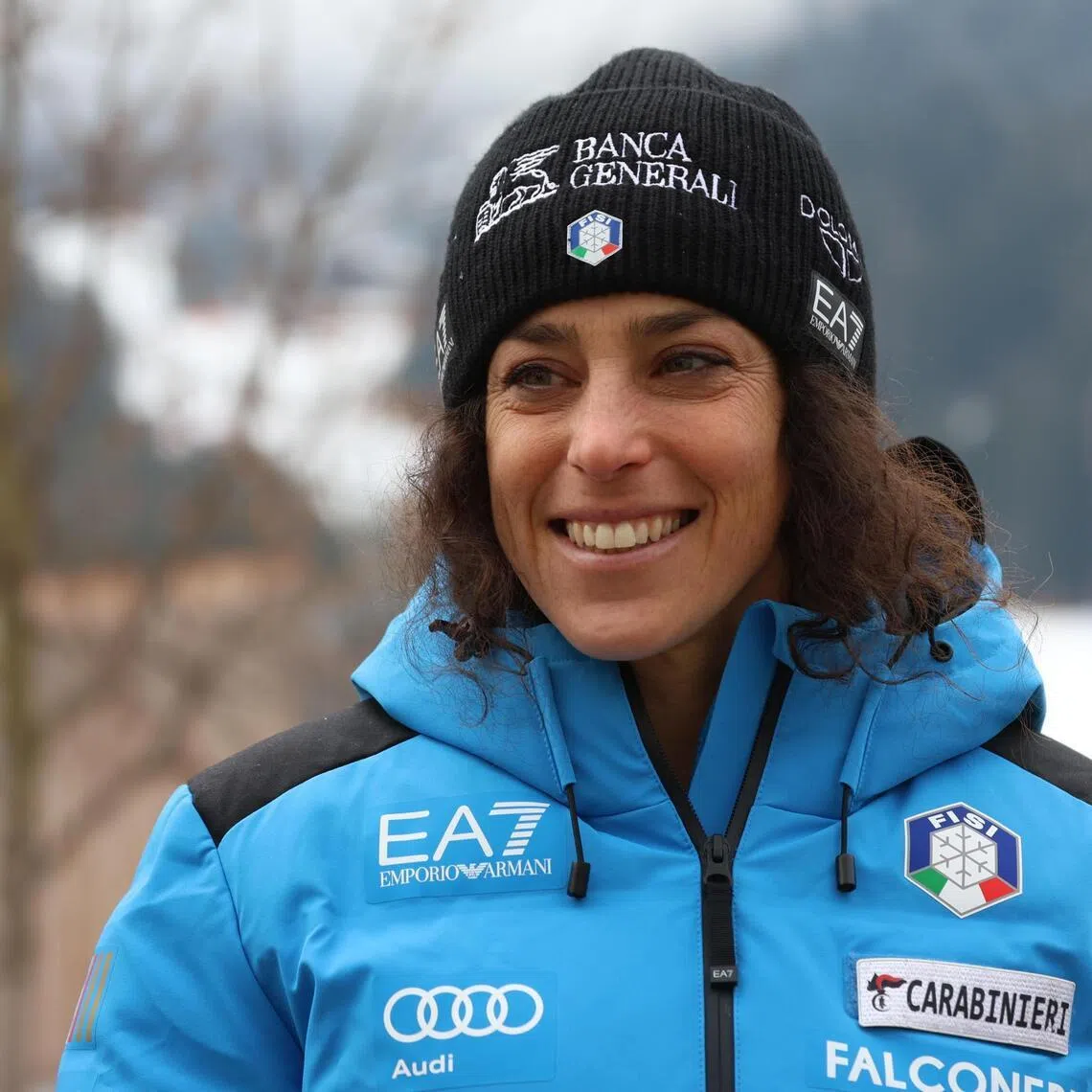 Federica Brignone of Italy ahead of a press conference in San Vigilio Marebbe in Italy on Jan 19,  2026. Brignone said she will return to competition in the Giant Slalom at the FIS Alpine Skiing World Cup stop in Kronplatz on Jan 20, 292 days after breaking her leg in Val di Fassa.