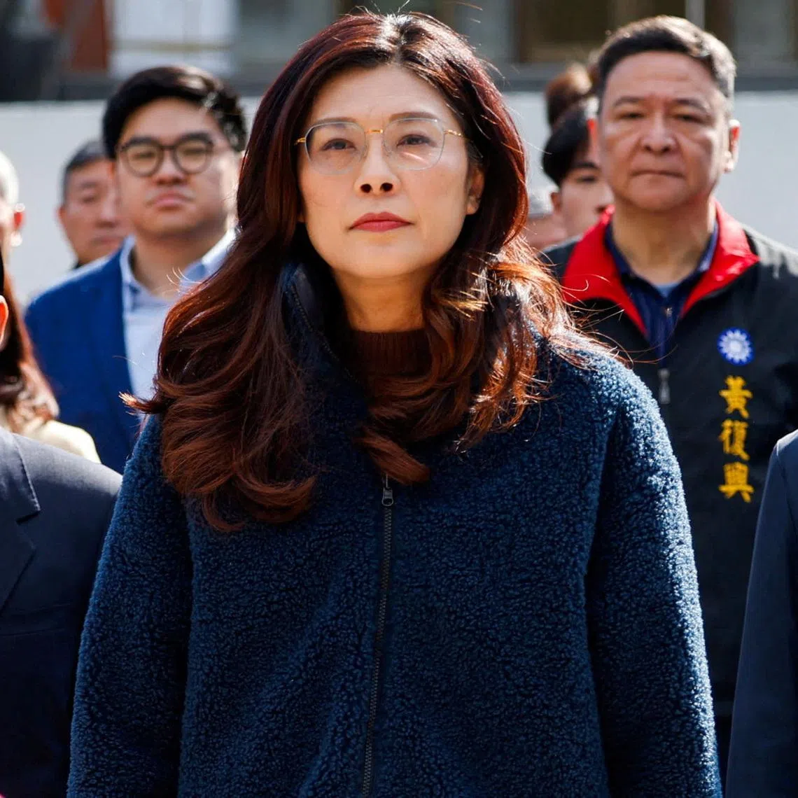 FILE PHOTO: Cheng Li-wun, the chairwoman of Taiwan's largest opposition party, the Kuomintang attends an event in Taipei, Taiwan March 12, 2026. REUTERS/Ann Wang/File Photo