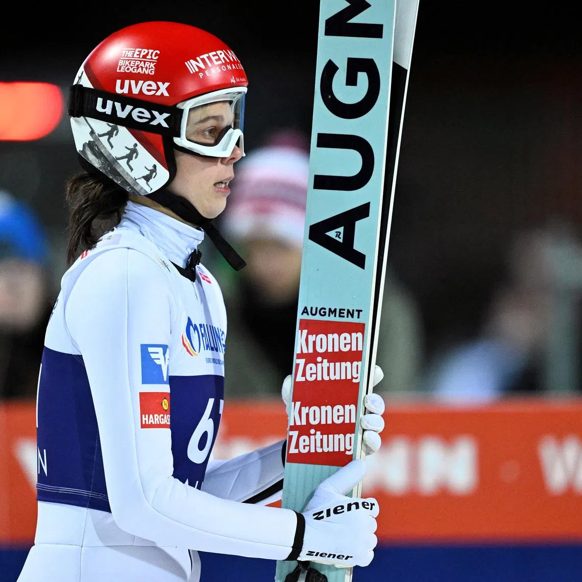 Ski Jumping - FIS Ski Jumping World Cup - Falun, Sweden - November 28, 2025 Austria's Lisa Eder during the Women's Individual HS95 Fredrik Sandberg/TT News Agency via REUTERS/File Photo