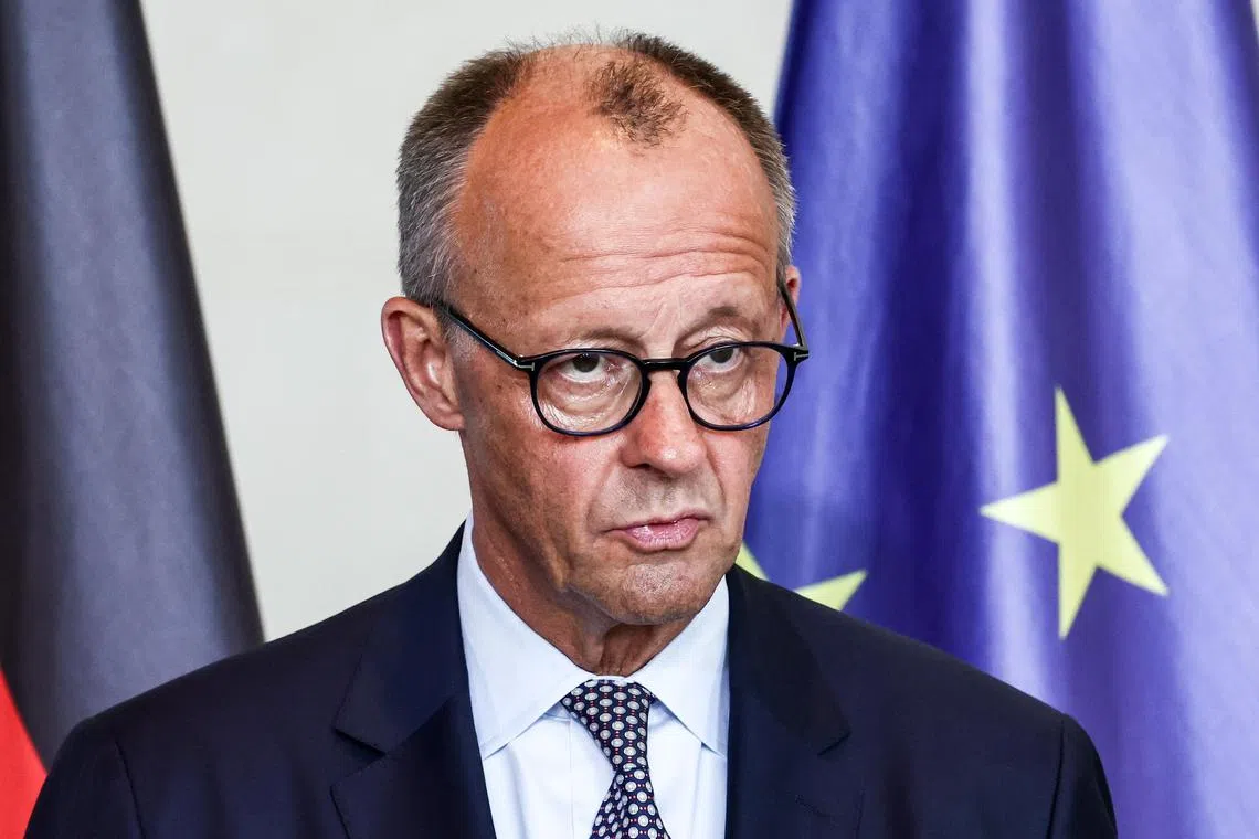 German Chancellor Friedrich Merz said Ukrainian President Volodymyr Zelensky would speak to European leaders on Aug 17 before he visits Washington.