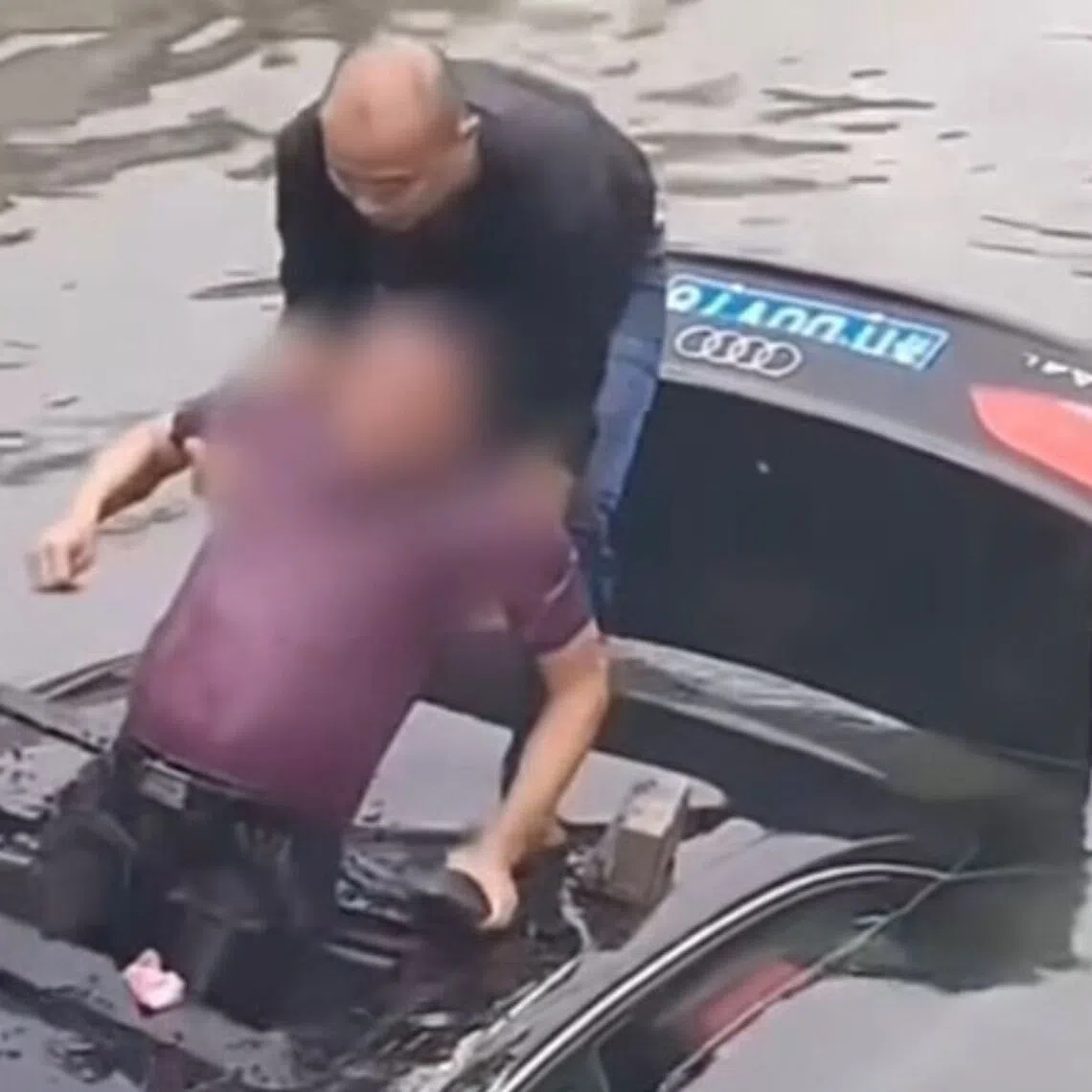 Mr Di Shuangcheng jumped into a river in Taizhou on Oct 14 to rescue a driver trapped in his car.
