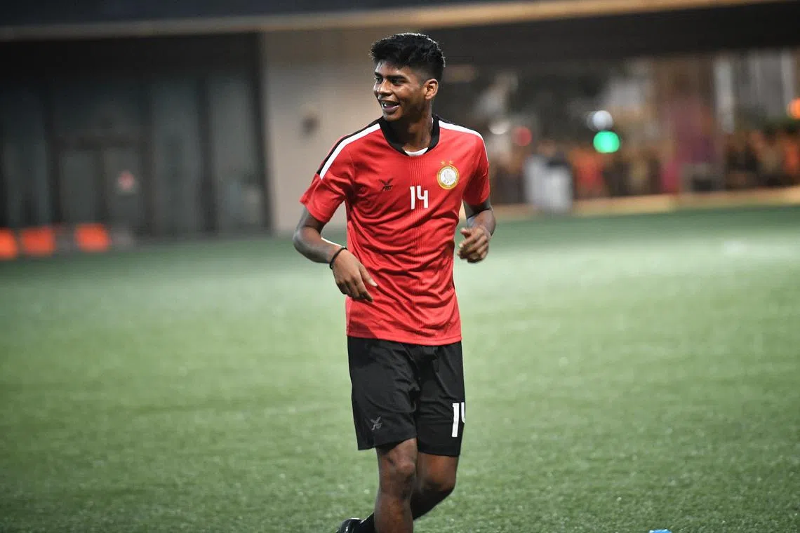 Geylang International's Iqbal Hussain during a training session at Our Tampines Hub on 13 March 2020.