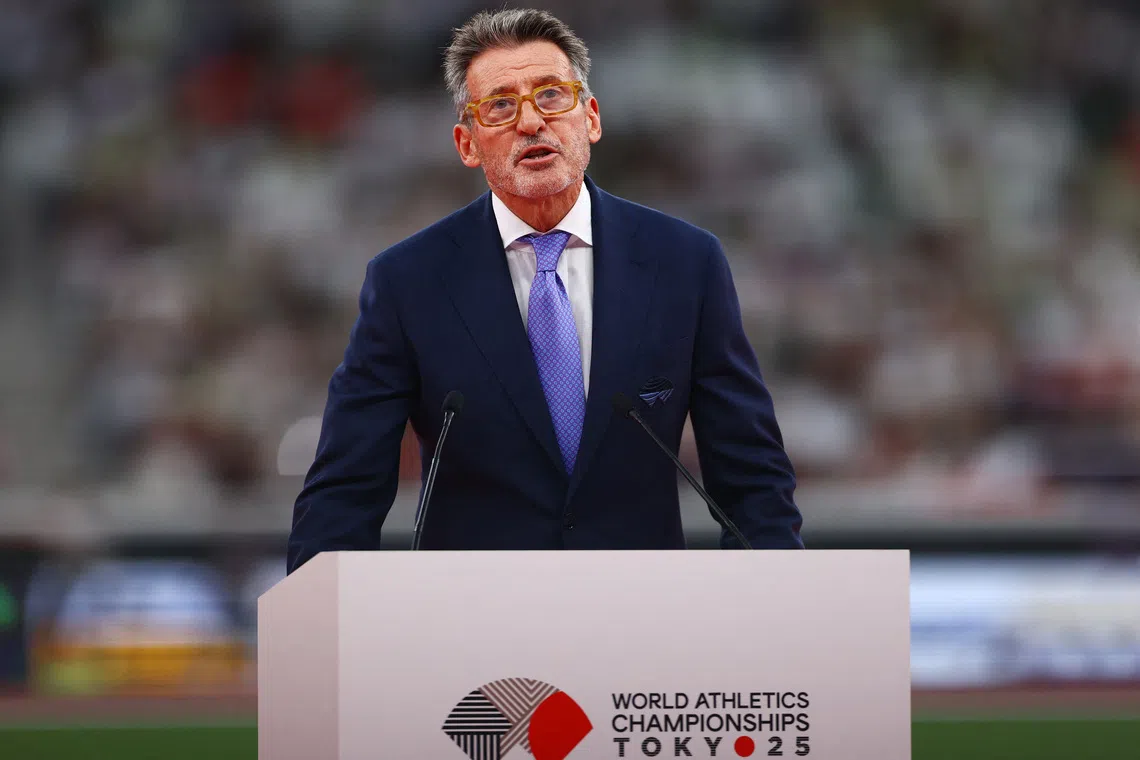 FILE PHOTO: World Athletics Championships Tokyo 2025 - Opening Ceremony - Medal Ceremony - Japan National Stadium, Tokyo, Japan - September 13, 2025 World Athletics President Sebastian Coe ahead of the evening events REUTERS/Edgar Su/File Photo