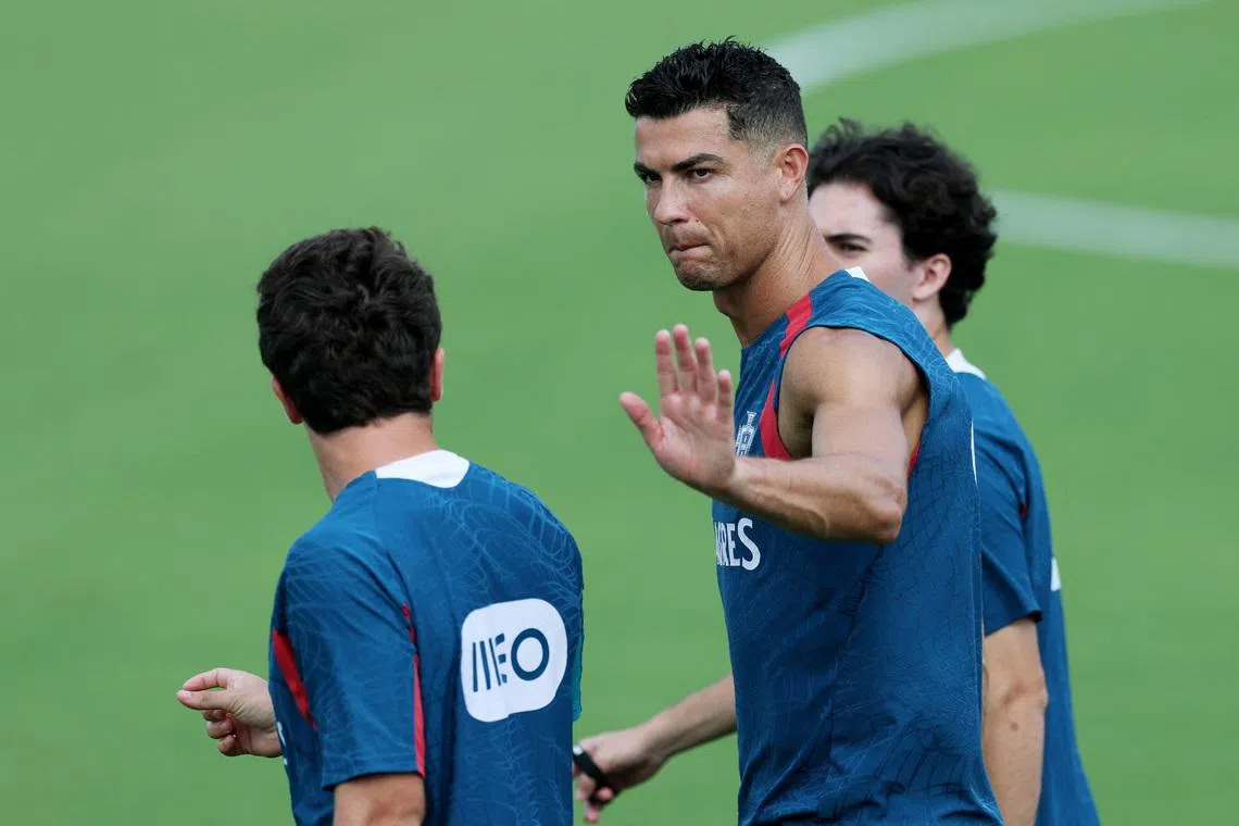Portugal’s Cristiano Ronaldo during training at Gardens North County District Park in Palm Beach Gardens, Florida, on June 25.
