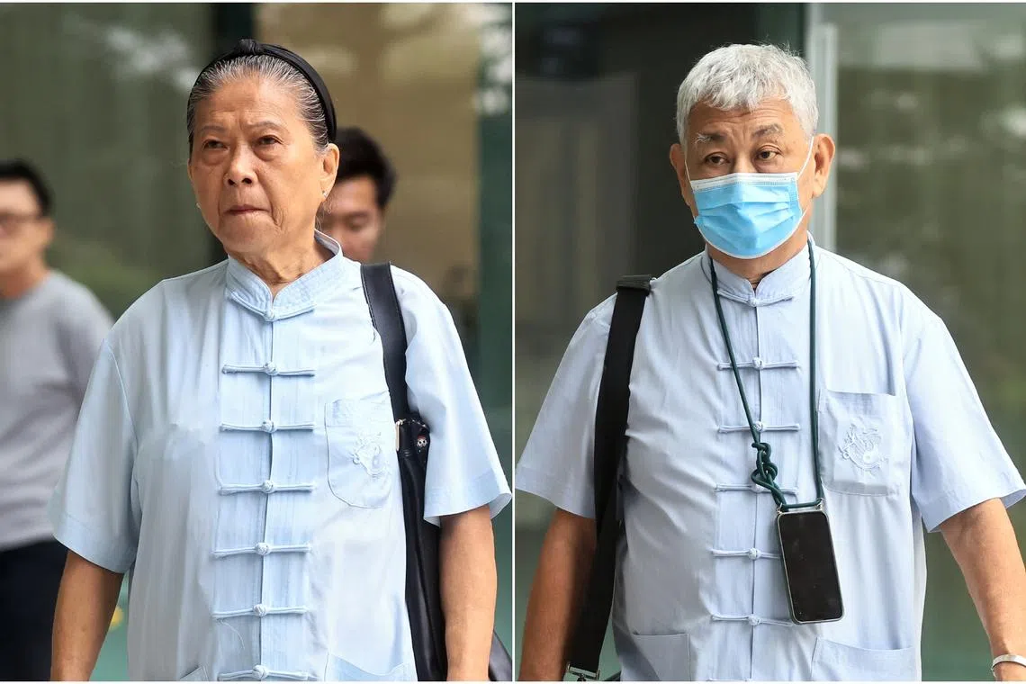 Ms Lou Ai Pang (left) and Mr Kow Jong Tsuan had alleged that the chairman of the Taoist Federation of Singapore defamed them.