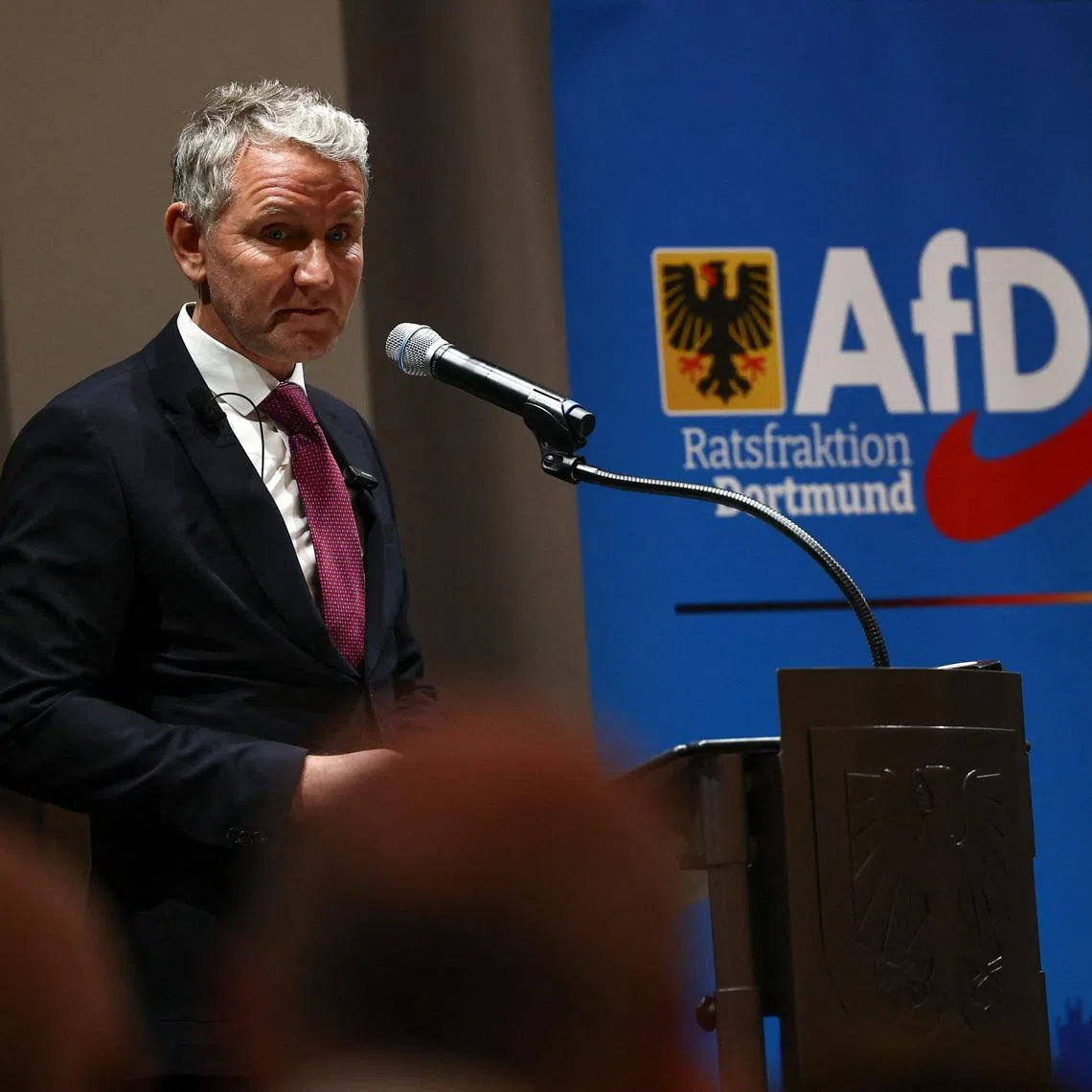 Bjoern Hoecke, the leader of the far-right party Alternative for Germany (AfD) in the East German federal state of Thuringia, attends a meeting of the AfD, in Dortmund, Germany, February 22, 2026. REUTERS/Leon Kuegeler